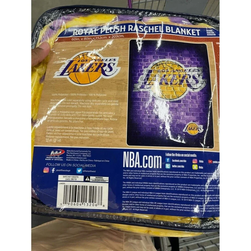 Los Angeles Lakers Royal Plush Raschel Blanket - Yellow & Purple